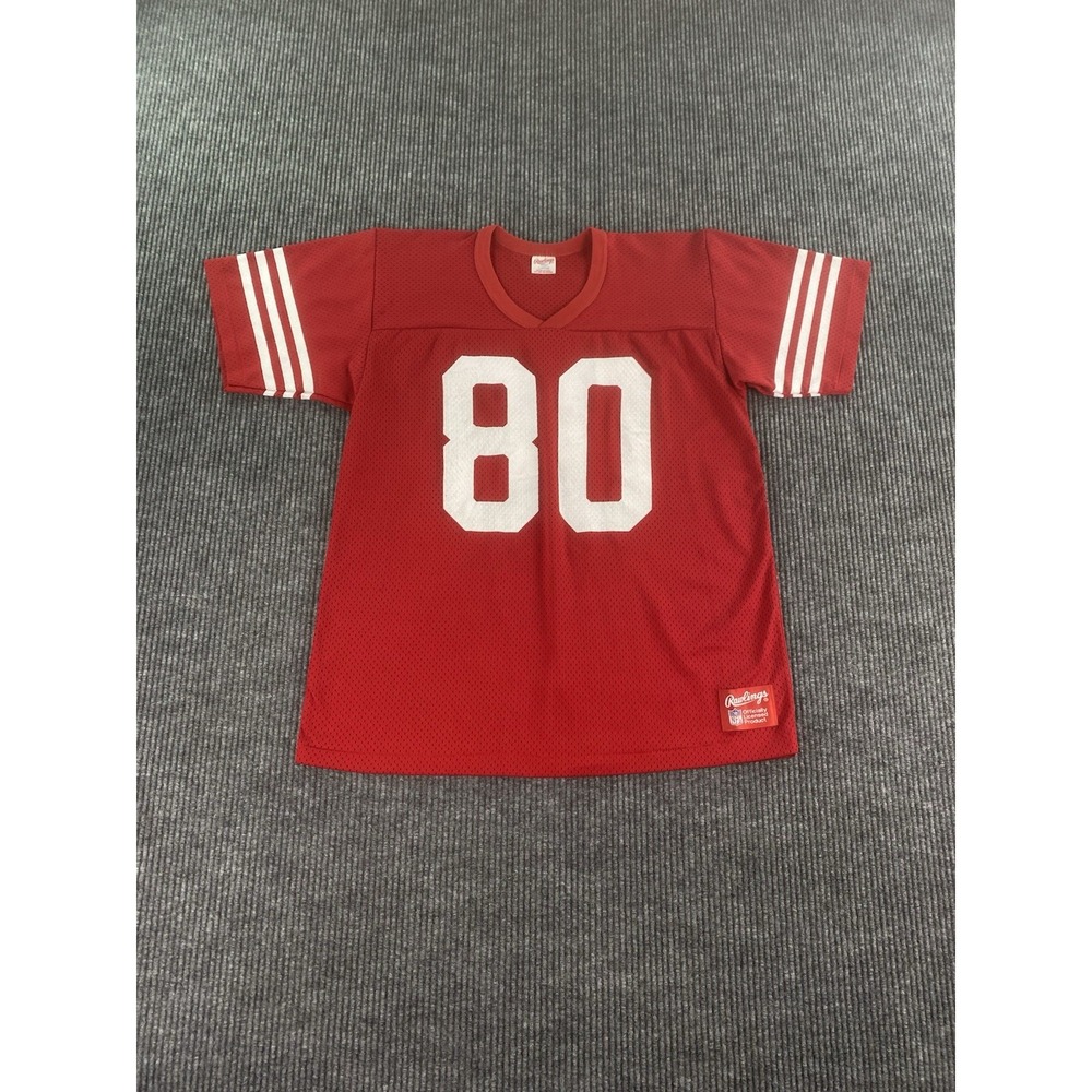 Vintage Jerry Rice Jersey Men Large Red San Francisco 49ers Rawlings NFL USA - Picture 1 of 10
